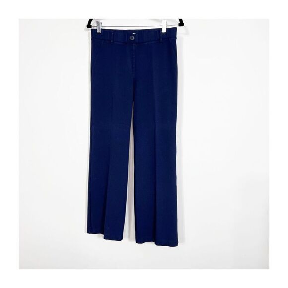 Betabrand Pants Yoga Pull On Boot Cut Blue Front Button Womens Medium - Picture 1 of 5